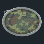 Boucle De Ceinture Ovale Motif de camouflage vert<br><div class="desc">Motif Camouflage sur cadeaux et accessoires.</div>