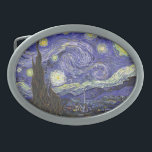 Boucle De Ceinture Ovale Nuit étoilée par Vincent van Gogh<br><div class="desc">Starry Night by Vincent van Gogh est un post impressionnisme d'art vintage paysage de paysages avec vue sur Saint Rémy, France depuis l'asile de van Gogh. Le ciel nocturne tourbillonne de nuages avec une lune brillante et des étoiles brillantes au-dessus du village pittoresque. Starry Night est probablement le tableau le...</div>