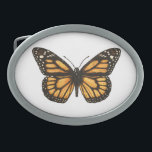 Boucle De Ceinture Ovale Papillon monarque<br><div class="desc">Illustration papillon monarque,  dessinée à la main avec aquarelle et encre</div>