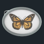 Boucle De Ceinture Ovale Papillon monarque<br><div class="desc">Illustration papillon monarque,  dessinée à la main avec aquarelle et encre</div>