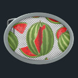 Boucle De Ceinture Ovale Pastèque Palestine - Slice<br><div class="desc">La pastèque est un symbole de l'expression publique palestinienne dans les manifestations et les oeuvres d'art,  représentant la lutte contre l'occupation israélienne des territoires palestiniens. Illustration vectorielle originale Copyright BluedarkArt.</div>