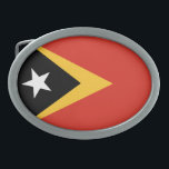 Boucle De Ceinture Ovale Pavillon du Timor oriental<br><div class="desc">Drapeau patriotique du Timor Oriental.</div>