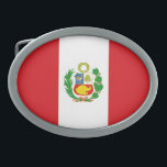 Boucle De Ceinture Ovale Pérou Drapeau de ceinture<br><div class="desc">Pérou Drapeau de ceinture</div>
