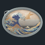 Boucle De Ceinture Ovale PixDezines Vintage Great Wave Hokusai 斎 の 葛’飾<br><div class="desc">PixDezinves Vintage d'art japonais avec faux accent or. La Grande Vague de Kanagawa est l'une des plus connues au monde. L'artiste,  Hokusai,  1832 (période Edo). Décrivant okinami comme les grandes vagues,  PAS le tsunami. numériquement amélioré par PixDezines. Copyright © 2008-2014 PixDezines.com™ et PixDezines™ sur zazzle.com</div>