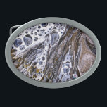 BOUCLE DE CEINTURE OVALE PLAGE<br><div class="desc">Un design photographique de l'eau de mer,  des algues et du sable.</div>