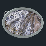 BOUCLE DE CEINTURE OVALE PLAGE<br><div class="desc">Un design photographique de l'eau de mer,  des algues et du sable.</div>