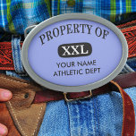 Boucle De Ceinture Ovale Propriété de XXL Votre nom<br><div class="desc">Vous cherchez à posséder une propriété branchée de XXL Department? Vous pouvez personnaliser le modèle ou effectuer les modifications souhaitées en cliquant sur "Personnaliser ce Modèle" ou "Modifier".</div>