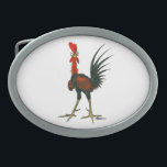 Boucle De Ceinture Ovale Rooster fou<br><div class="desc">Pauvre coq fou.  Quelqu'un vient de demander,  pour la millionième fois,  pourquoi il a traversé la route.</div>