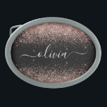 Boucle De Ceinture Ovale Rose Gold Blush Pink Parties scintillant Script Mo<br><div class="desc">Black and Rose Gold - Blush Pink Sparkle Parties scintillant Script Monogramme Nom Belt Buckle. Cela rend la graduation parfaite, doux 16 16ème, 18ème, 21ème, 30ème, 40ème, 50ème, 60ème, 70ème, 80ème, 90ème, 100ème anniversaire, mariage, douche nuptiale, anniversaire, baby shower ou cadeau de fête de bachelorette pour quelqu'un qui aime les...</div>