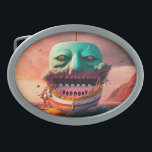 Boucle De Ceinture Ovale Scary<br><div class="desc">Fusion des émojis parasol et poop</div>