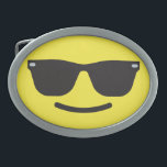 Boucle De Ceinture Ovale Sourire avec lunettes de soleil Emoji Belt Buckle<br><div class="desc">Sourire avec lunettes de soleil Emoji Belt Buckle</div>