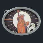 Boucle De Ceinture Ovale Statue de la liberté<br><div class="desc">J.C. Leyendecker | la statue de la liberté.</div>