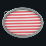 Boucle De Ceinture Ovale Sucre de canne rouge et blanc simple horizontal tr<br><div class="desc">Sucre de canne Rouge et blanc Simple Horizontal striped.</div>