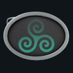 Boucle De Ceinture Ovale Symbole celtique antique Triskele vert Noir<br><div class="desc">Symbole vert Triskele. Le symbole Triskele ou Triskelion se compose de trois spirales ou de trois bras enclenchés,  comme s'il se déplaçait de son centre. Ce symbole celtique de mouvement ou d'action représente les trois mondes : céleste,  physique et spirituel.</div>
