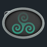 Boucle De Ceinture Ovale Symbole celtique antique Triskele vert Noir<br><div class="desc">Symbole vert Triskele. Le symbole Triskele ou Triskelion se compose de trois spirales ou de trois bras enclenchés,  comme s'il se déplaçait de son centre. Ce symbole celtique de mouvement ou d'action représente les trois mondes : céleste,  physique et spirituel.</div>