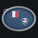 Boucle De Ceinture Ovale Terres australes françaises de l'Antarctique<br><div class="desc">Drapeau patriotique des Terres françaises du Sud et de l'Antarctique.</div>