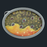 Boucle De Ceinture Ovale Trout Fly Fishing<br><div class="desc">The beautiful colors and pattern of the skin of a brook trout, salvelinus fontinalis fontinalis. For any fisherman or ichthyologist familiar with this gorgeous wild fish, there is no need for a shape to identify it. This trout art is from an original watercolor painting by Doug Shultz (Mr. Trout Whiskers)....</div>