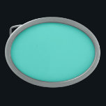 Boucle De Ceinture Ovale Turquoise<br><div class="desc">La couleur solide turquoise de la renommée HTML.</div>