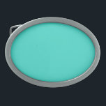 Boucle De Ceinture Ovale Turquoise<br><div class="desc">La couleur solide turquoise de la renommée HTML.</div>