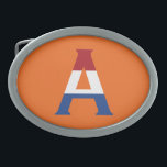 Boucle De Ceinture Ovale Un monogramme superposé à l'indicateur NLD sur ou<br><div class="desc">Un Monogramme superposé sur le drapeau Pays-Bas sur boucle de ceinture orange Design © Trinkets and Things 2022 - AHP Design. Tous droits réservés.</div>