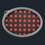 Boucle De Ceinture Ovale Vintage Pois noir rouge couleur rétro classique<br><div class="desc">Style rétro vintage Design Extraordinaire</div>