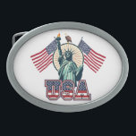 Boucle De Ceinture Ovale Vintage, Statue de la Liberté<br><div class="desc">.</div>