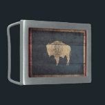Boucle De Ceinture Rectangulaire Ancien drapeau en bois Wyoming<br><div class="desc">Drapeau Wyoming ; Wyomingite</div>