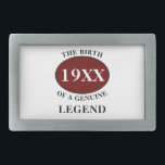 Boucle De Ceinture Rectangulaire Anniversaire Légende Toute année Humour Père Noir<br><div class="desc">Amusant chaque année "Naissance d'une légende" boucle de ceinture pour ce père spécial. Ajoutez l'année, comme vous le souhaitez dans le champ modèle en créant un accessoire unique de célébration de 40ème, 50ème, 60ème ou tout autre anniversaire. Faites équipe avec les cadeaux, accessoires de fête et vêtements correspondants disponibles dans...</div>