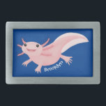 Boucle De Ceinture Rectangulaire axolotl rose pâle<br><div class="desc">Ce mignon axolotl rose est dessiné dans un style d'illustration amusant. Beaucoup de plaisir aquatique !</div>