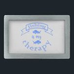 Boucle De Ceinture Rectangulaire Bannière ruban La pêche est ma thérapie<br><div class="desc">Cool brush script typographie Pêche est ma thérapie</div>
