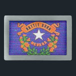 Boucle De Ceinture Rectangulaire Bataille du Nevada soutenue<br><div class="desc">Le surnom de l'état du Nevada est bataille soutenue et c'est devise est tout pour notre pays.</div>