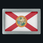 Boucle De Ceinture Rectangulaire Belt Buckle avec drapeau de l'État de Floride<br><div class="desc">Célébrez le Sunshine State avec cette boucle à ceinture élégante arborant le drapeau de la Floride! Fabriquée à partir de matériaux durables, cette boucle à ceinture présente les éléments emblématiques du drapeau de l'état de Floride, y compris le sceau de l'état fixé contre un saut rouge sur un arrière -...</div>