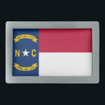 Boucle De Ceinture Rectangulaire Belt Buckle avec le drapeau de l'État de Caroline<br><div class="desc">Élégante boucle de ceinture avec drapeau de la Caroline du Nord. États-Unis d'Amérique. Ce produit est personnalisable.</div>