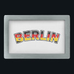 Boucle De Ceinture Rectangulaire Berlin, Allemagne, texte avec les couleurs du drap<br><div class="desc">Berlin,  Allemagne,  texte avec les couleurs du drapeau allemand</div>
