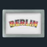 Boucle De Ceinture Rectangulaire Berlin, Allemagne, texte avec les couleurs du drap<br><div class="desc">Berlin,  Allemagne,  texte avec les couleurs du drapeau allemand</div>
