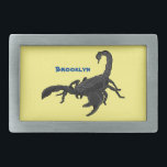 Boucle De Ceinture Rectangulaire Black hungry scorpion<br><div class="desc">Ce grand scorpion affamé est dessiné dans le style dessin animé.</div>