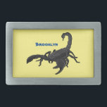 Boucle De Ceinture Rectangulaire Black hungry scorpion<br><div class="desc">Ce grand scorpion affamé est dessiné dans le style dessin animé.</div>