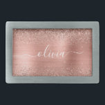 Boucle De Ceinture Rectangulaire Brushed metal rose Gold Pink Glitter Monogram<br><div class="desc">Rose Gold - Blush Pink Faux Foil Métallic Sparkle Parties scintillant Brossé Métal Monogramme Nom Belt Buckle. Cela rend la graduation parfaite, doux 16 16ème, 18ème, 21ème, 30ème, 40ème, 50ème, 60ème, 70ème, 80ème, 90ème, 100ème anniversaire, mariage, douche nuptiale, anniversaire, baby shower ou cadeau de fête de bachelorette pour quelqu'un qui...</div>
