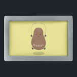 Boucle De Ceinture Rectangulaire Caricature de la corde de saut de pomme de terre t<br><div class="desc">Cette pomme de terre mignonne et drôle est dessinée dans un style de dessin animé heureux. La corde à sauter est amusante - même pour les pommes de terre! Amusez-vous pour les tots !</div>