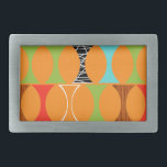 Boucle De Ceinture Rectangulaire Ceinture Motif orange moderne du milieu du siècle<br><div class="desc">Frappe, frappe. Qui est là ? Mi-siècle Moderne Orange Motif Belt Buckle! Hé, avec un design de ce rétro, vous n'avez pas besoin d'une ligne poinçonnée. Cette motif parfaitement mod est composée d'un arrière - plan orange vif et de rangées d'une forme kitsch adorable en vert, rouge, turquoise, noir &...</div>