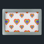 Boucle De Ceinture Rectangulaire Coeur arc-en-ciel<br><div class="desc">Motif de coeur arc-en-ciel. Design exclusif.</div>