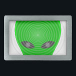 Boucle De Ceinture Rectangulaire Contrôle mental de la tête de l'Alien<br><div class="desc">Cerveau vagues d'une tête alien. Dessin dessiné original.</div>