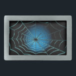Boucle De Ceinture Rectangulaire Cool Blue Spider Web<br><div class="desc">art numérique cool d'une toile de cobaye illuminée par une lueur bleue.</div>