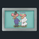 Boucle De Ceinture Rectangulaire Cute mouse couple cartoon illustration<br><div class="desc">A cute mouse couple drawn in happy cartoon style for something different. Love and laughter!</div>