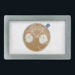 Boucle De Ceinture Rectangulaire Cyclisme Art Latte<br><div class="desc">Demandez une conception cyclable lorsque vous commandez votre prochaine latte. Testez les compétences de votre barista !</div>