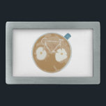 Boucle De Ceinture Rectangulaire Cyclisme Art Latte<br><div class="desc">Demandez une conception cyclable lorsque vous commandez votre prochaine latte. Testez les compétences de votre barista !</div>
