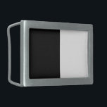 Boucle De Ceinture Rectangulaire Demi-Noir Et Demi-Blanc Personnaliser Milieu<br><div class="desc">Les rayures graphiques en noir et blanc, horizontales ou verticales, sont vraiment un style de design graphique classique moderne qui fait toujours un grand cadeau personnalisé pour vous-même ou pour quelqu'un de spécial sur votre liste, ils sont sûrs de faire une impression sur toutes les occasions festives. Envoyez-nous un courriel...</div>