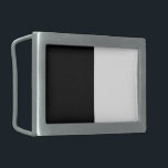 Boucle De Ceinture Rectangulaire Demi-Noir Et Demi-Blanc Personnaliser Milieu<br><div class="desc">Les rayures graphiques en noir et blanc, horizontales ou verticales, sont vraiment un style de design graphique classique moderne qui fait toujours un grand cadeau personnalisé pour vous-même ou pour quelqu'un de spécial sur votre liste, ils sont sûrs de faire une impression sur toutes les occasions festives. Envoyez-nous un courriel...</div>