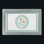 Boucle De Ceinture Rectangulaire Drapeau de Fort Pembroke Pines, Floride<br><div class="desc">Belt Buckle avec un design avec le drapeau de Pembroke Pines,  Floride. Un drapeau blanc avec un sceau vert de la ville au centre</div>