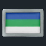 Boucle De Ceinture Rectangulaire Drapeau de la République de Komi<br><div class="desc">Drapeau patriotique de la République de Komi.</div>